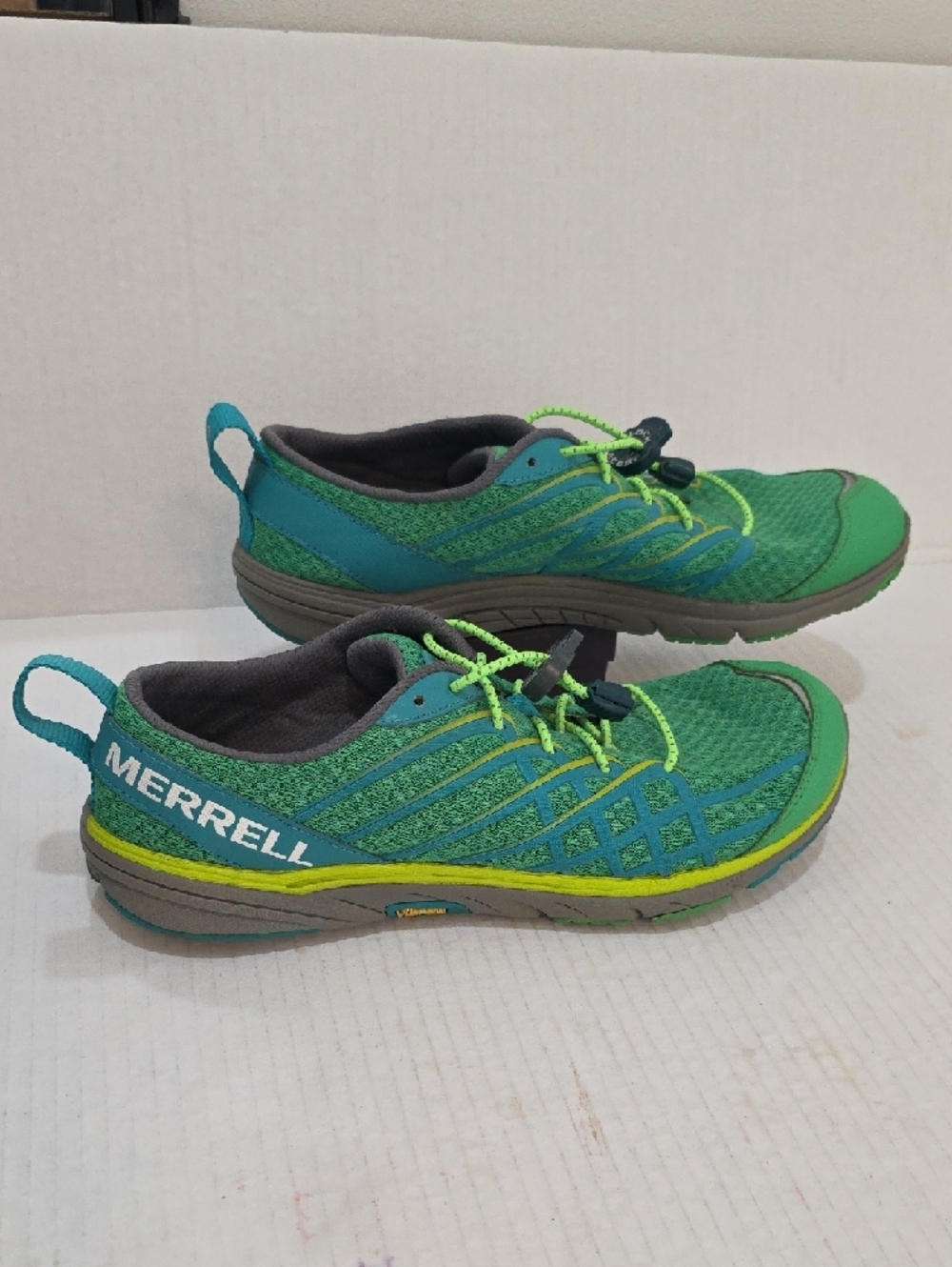Merrell  Barefoot Vibram Womens Green and Teal Trail Sneakers Size 9 - Picture 3 of 10